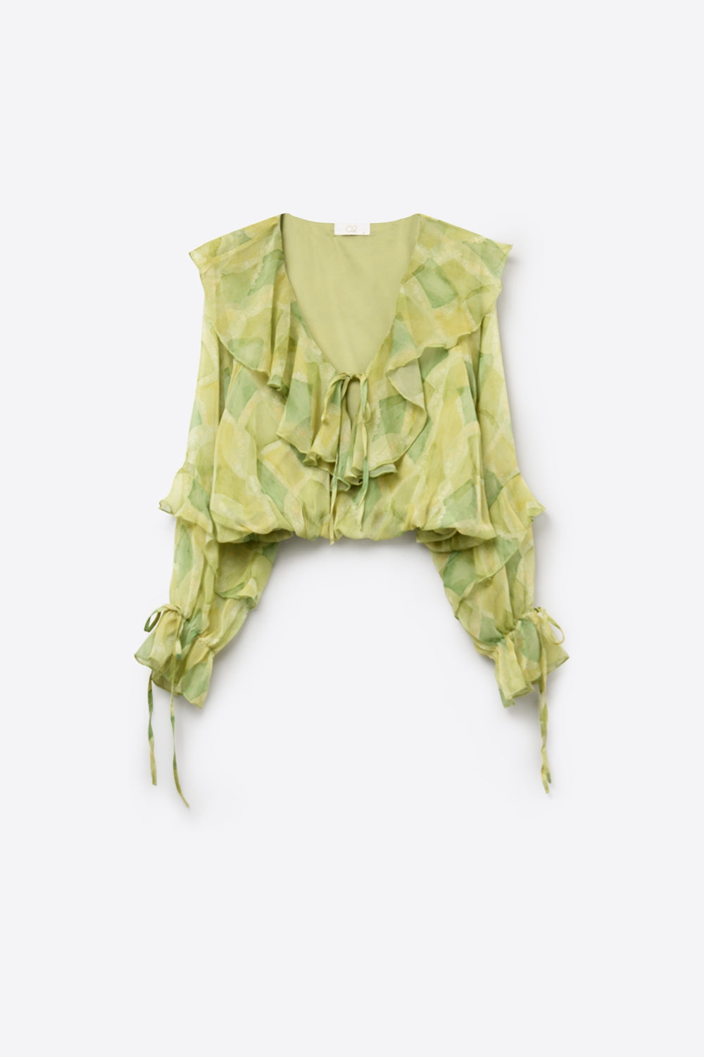 Feuille Ruffled Tie-Front Blouse