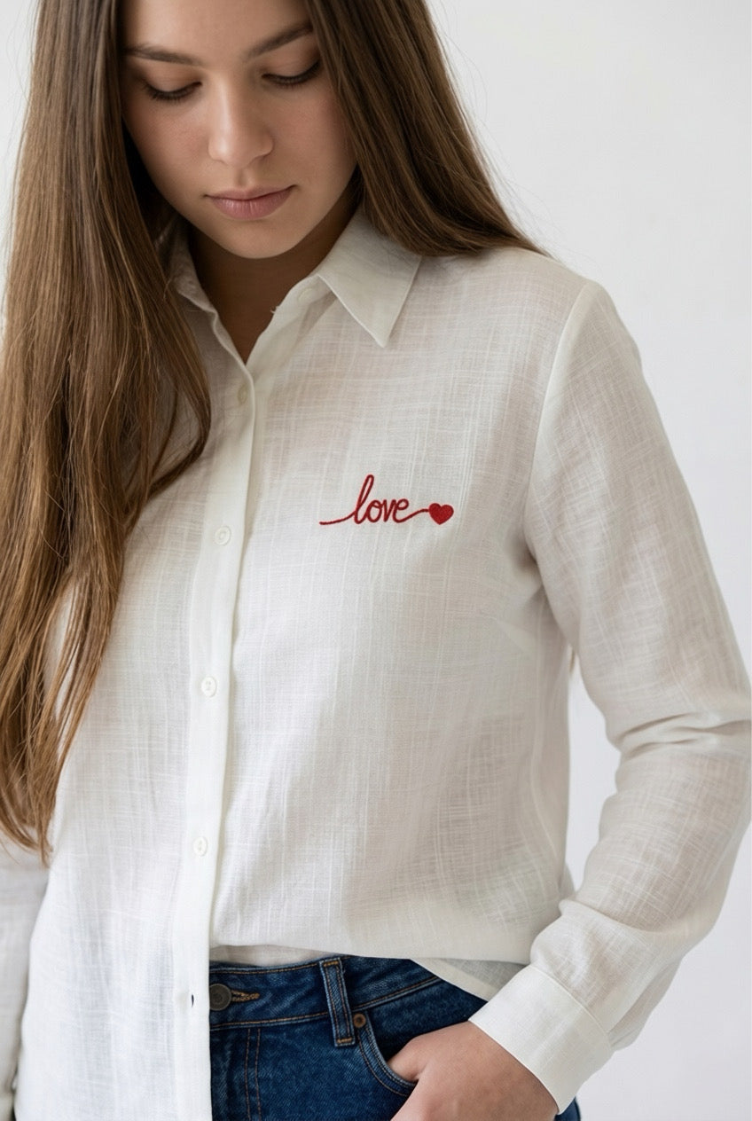 Tendresse Love Embroidered Shirt