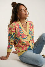 Bazart Jacquard Knit Cardigan