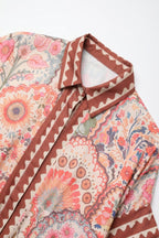 Paisley Contrast Trim Shirt