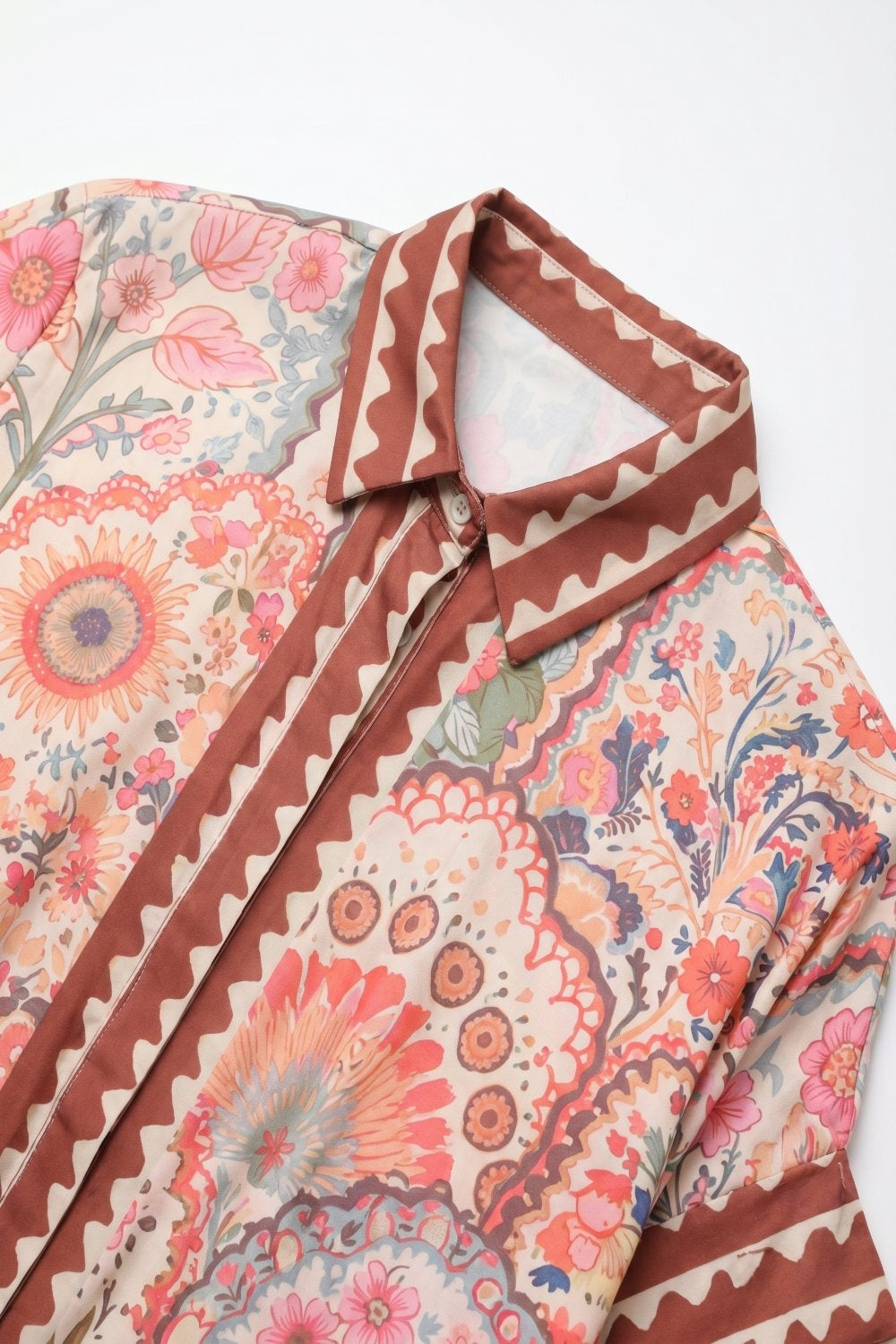 Paisley Contrast Trim Shirt