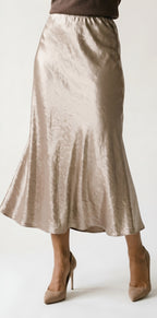 Luisant Satin Midi Skirt