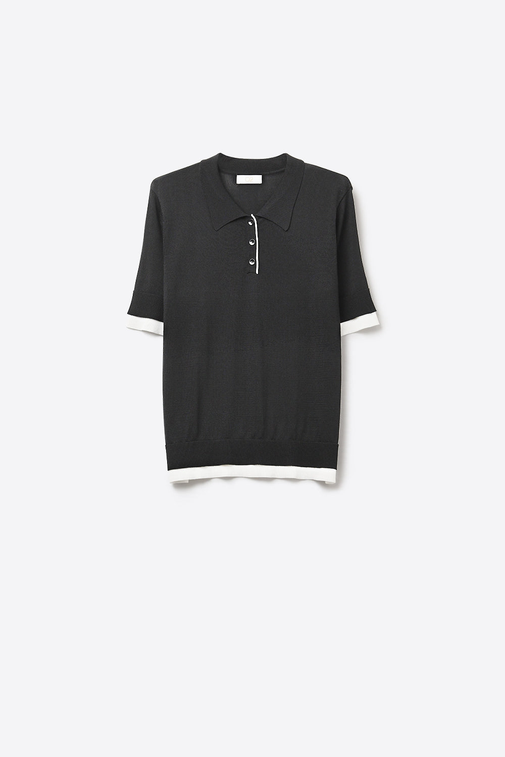 Passepoil Polo Knit Top