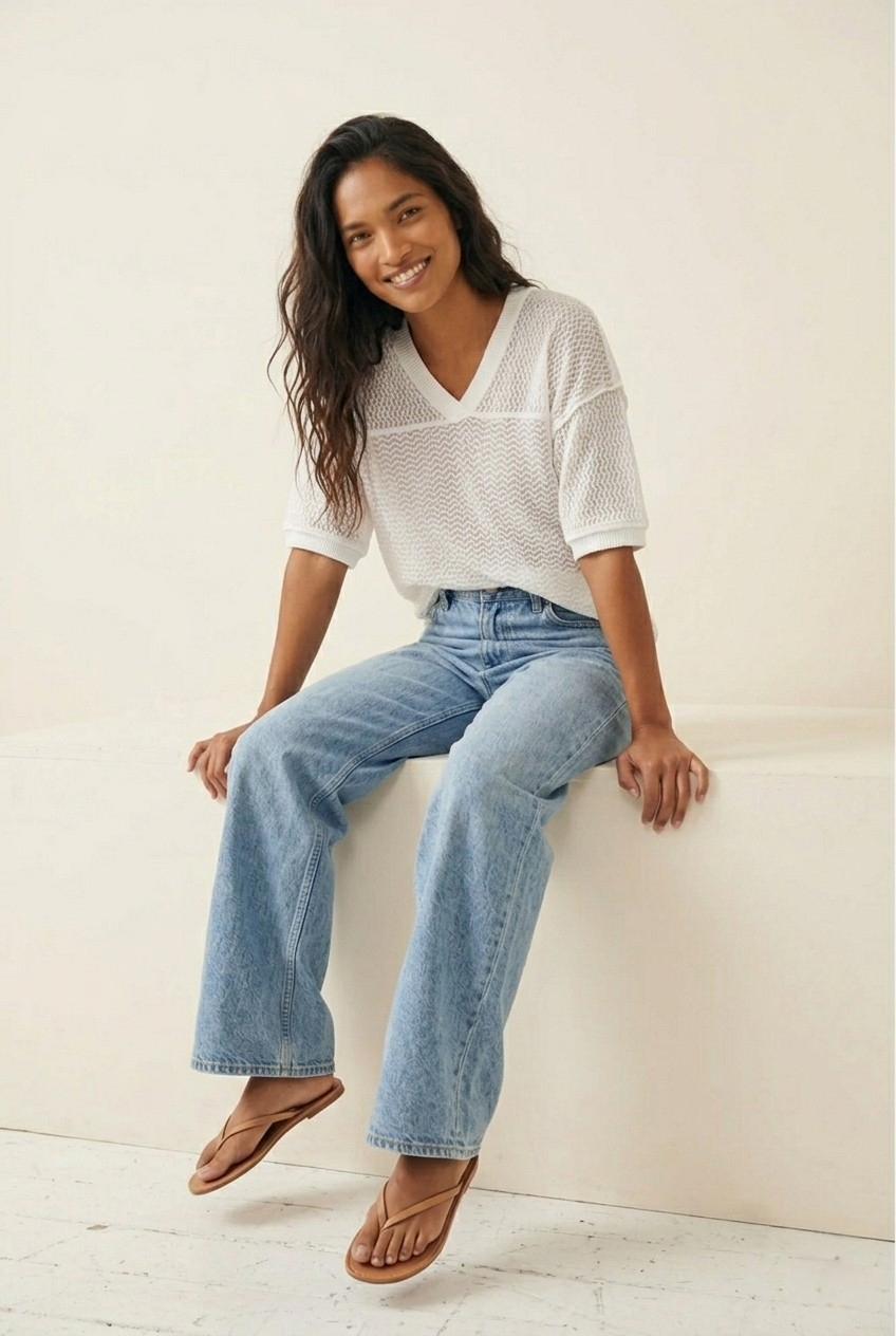 Aéré Textured Oversized Top