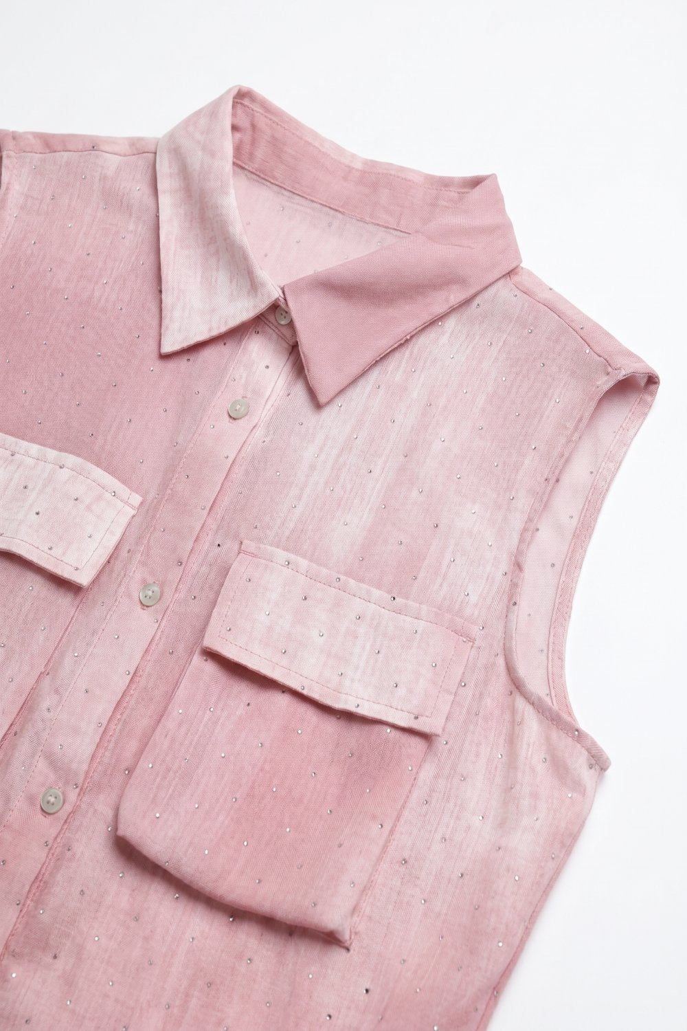 Nuée Pink Strass Sleeveless Shirt