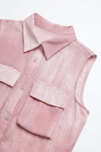 Nuée Pink Strass Sleeveless Shirt