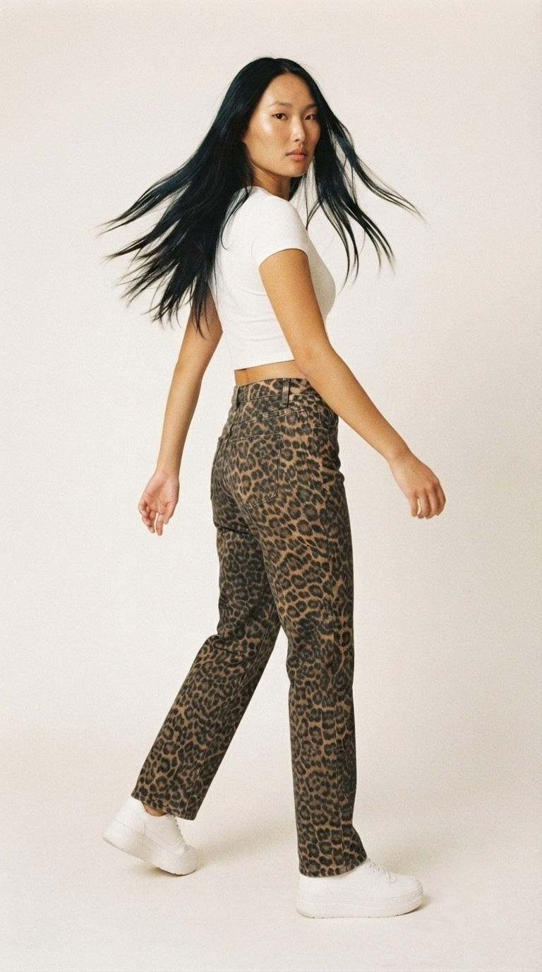 Félin Leopard Straight Leg Jeans