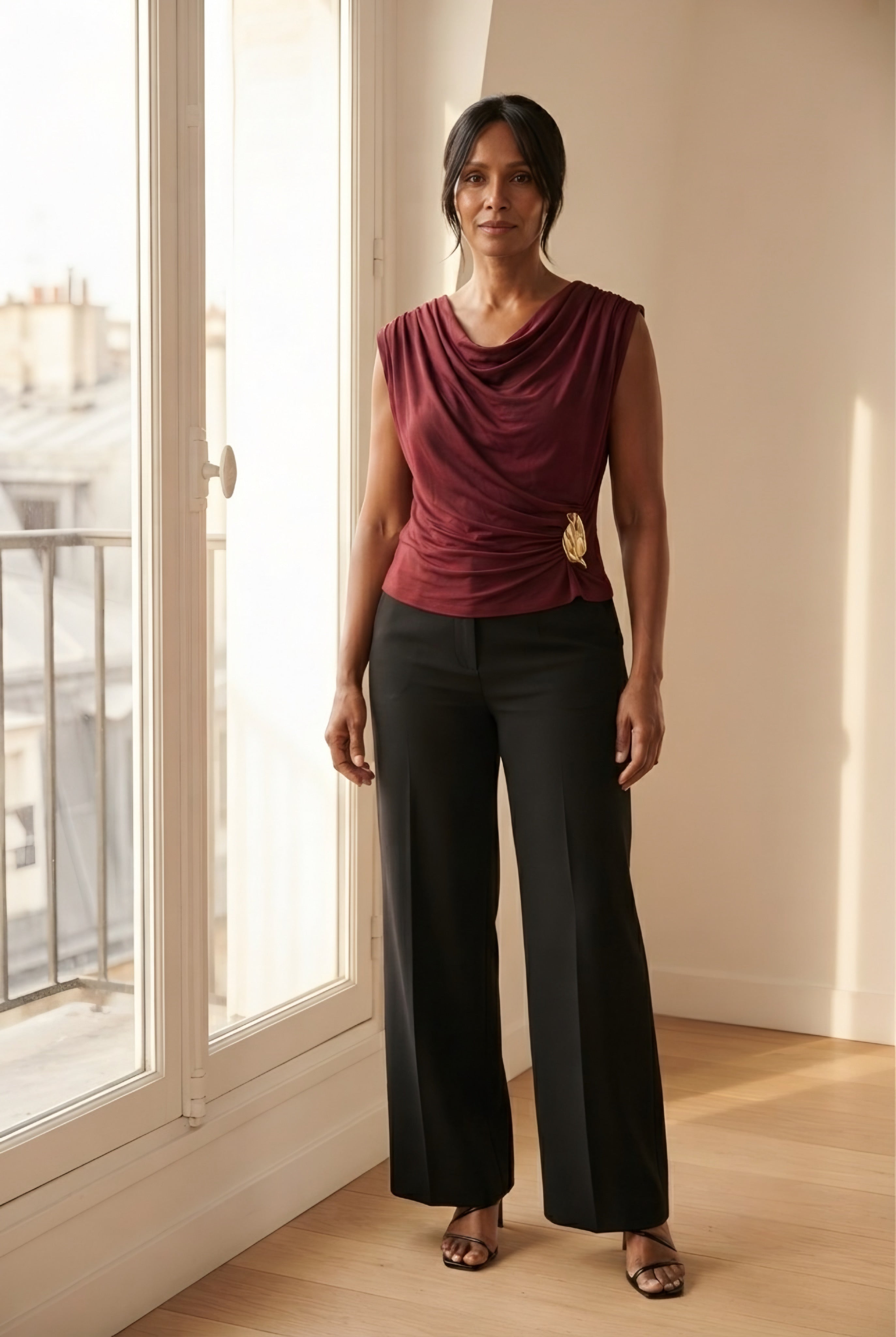 Clinquant Draped Gold Top