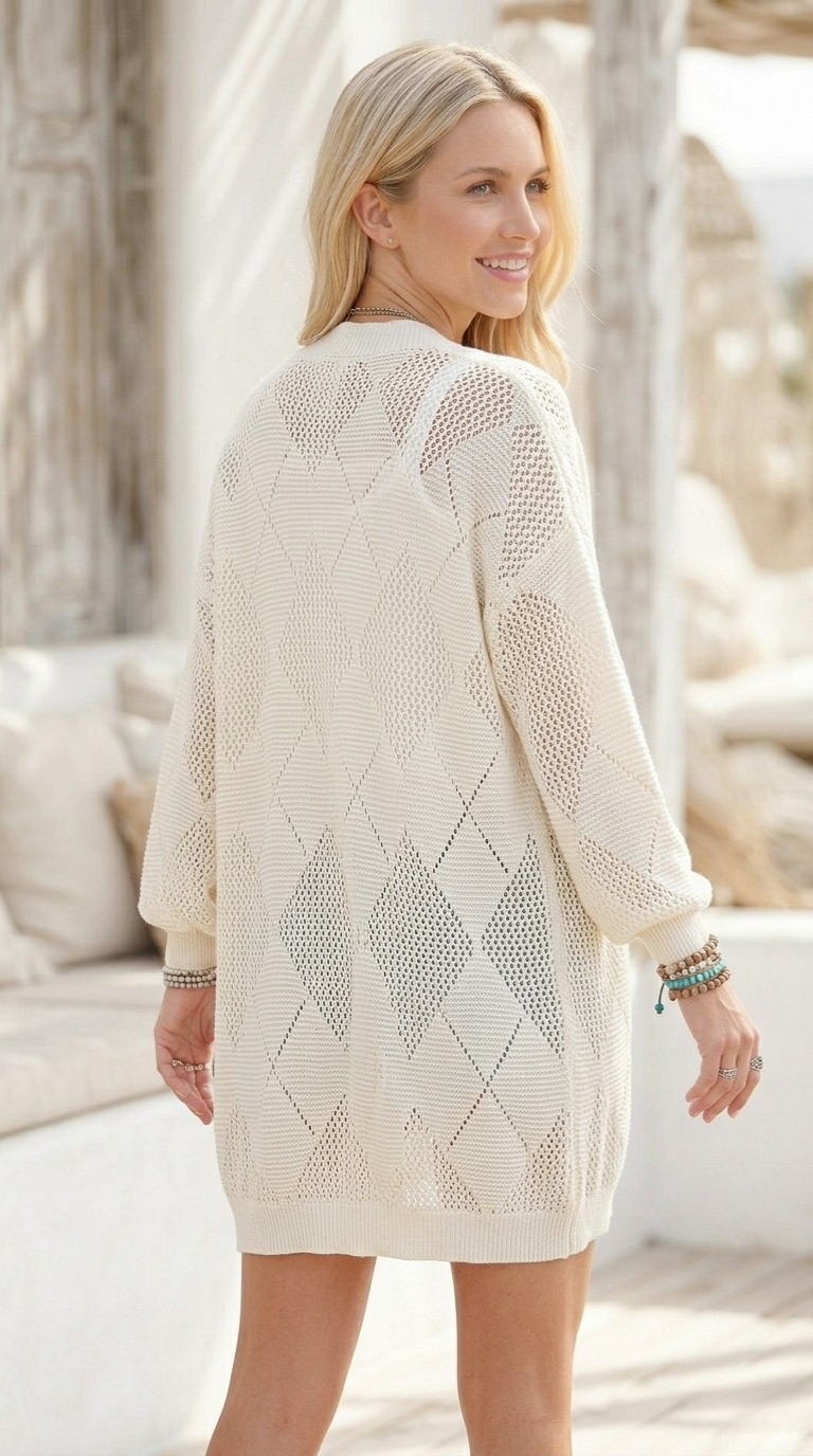 Lianne Crochet Argyle Cardigan