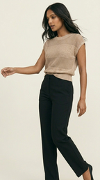 Treillis Cap Sleeve Sweater