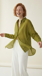 Diaphane Sheer Button-Down Shirt