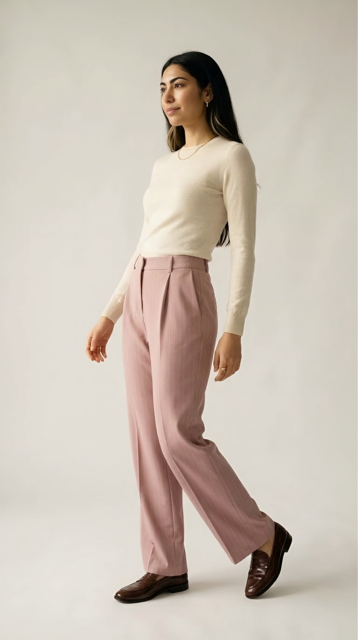 Brume Stripe Wide Leg Pleated Trousers