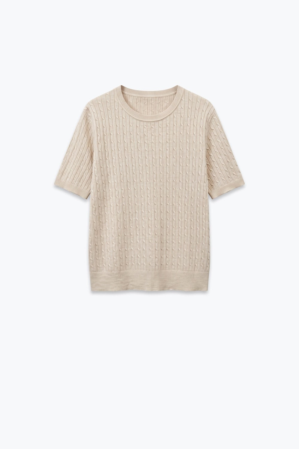Câble Fine Knit Crew Neck