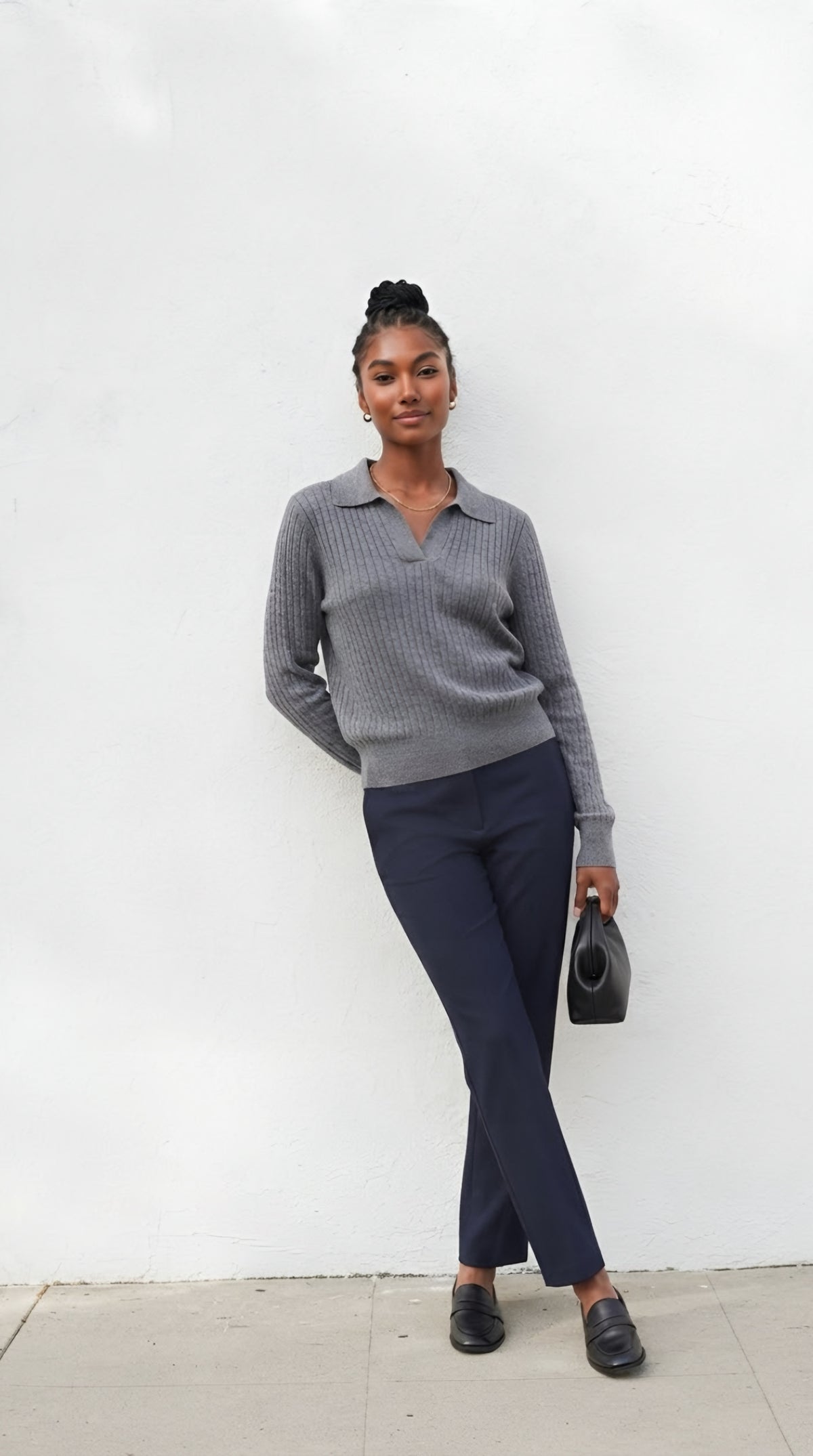 Câble Polo Knit Sweater