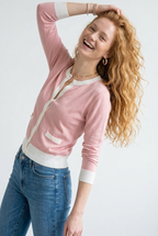 Galon Contrast Trim Cardigan