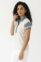 Colette Contrast Collar Henley