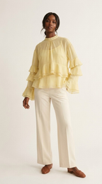 Volière Ruffle Chiffon Blouse