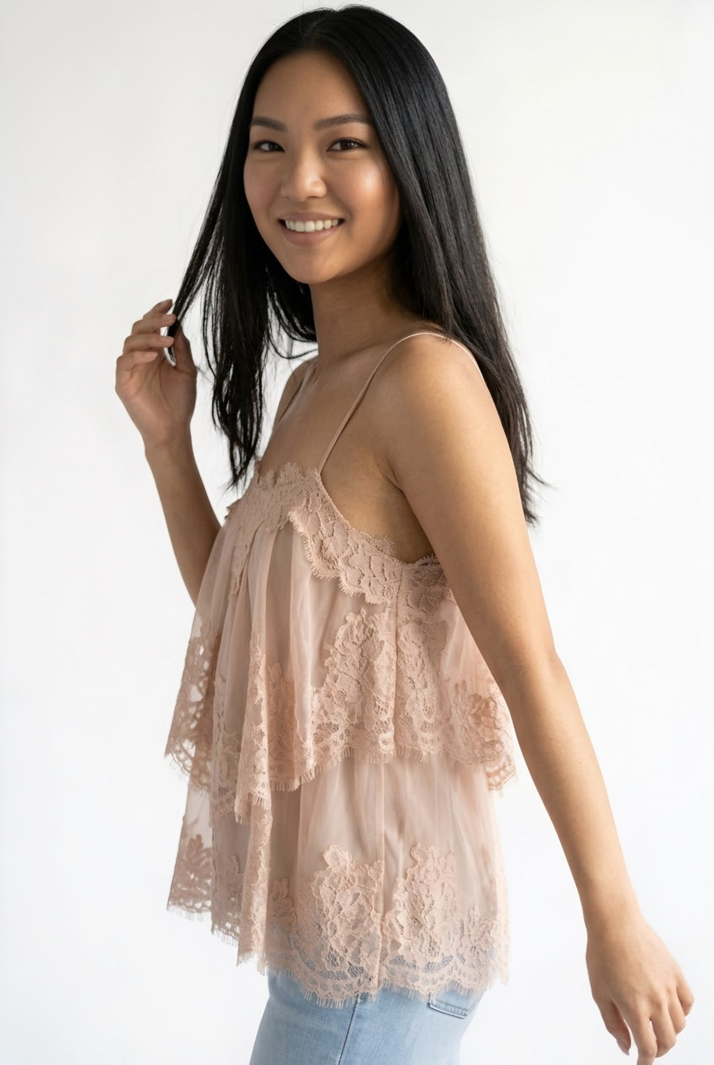 Dentelle Lace Insert Cami Top