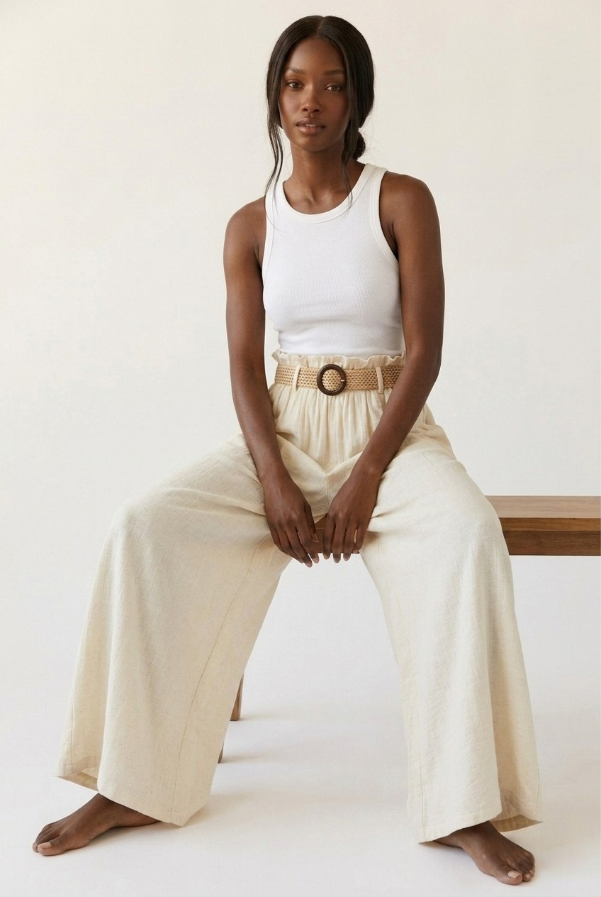 Cannelle Wide Leg Linen Pants