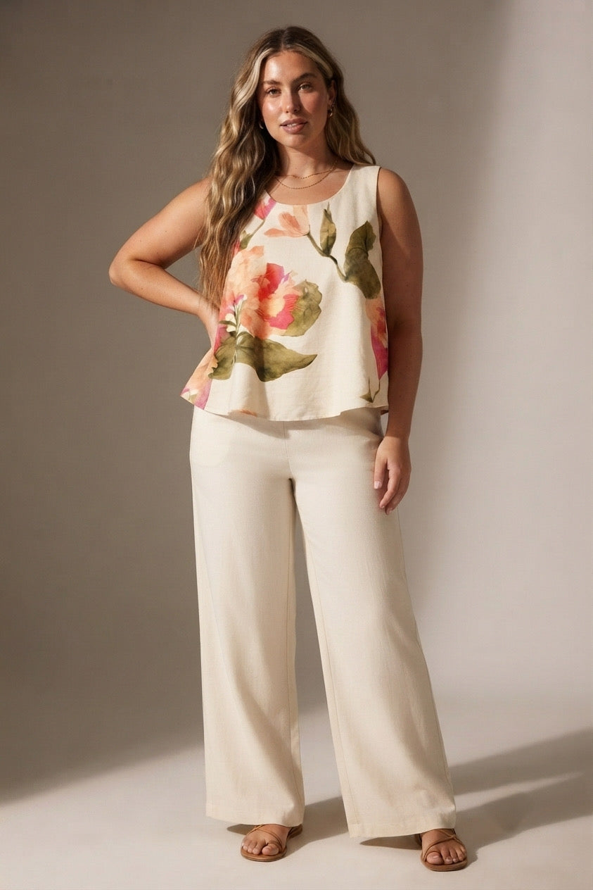 Aquarelle Floral Sleeveless Top