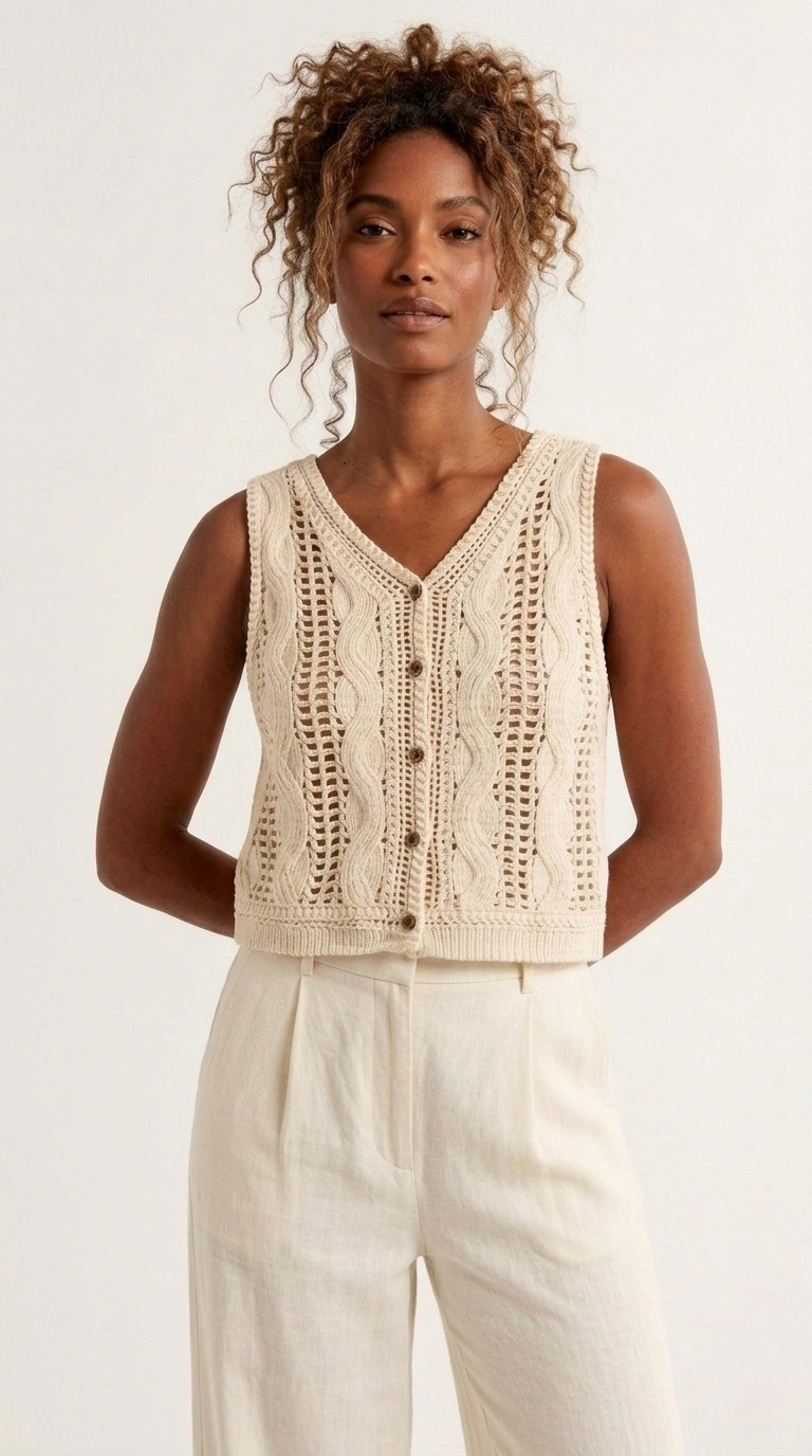 Brisa Cable Knit Vest