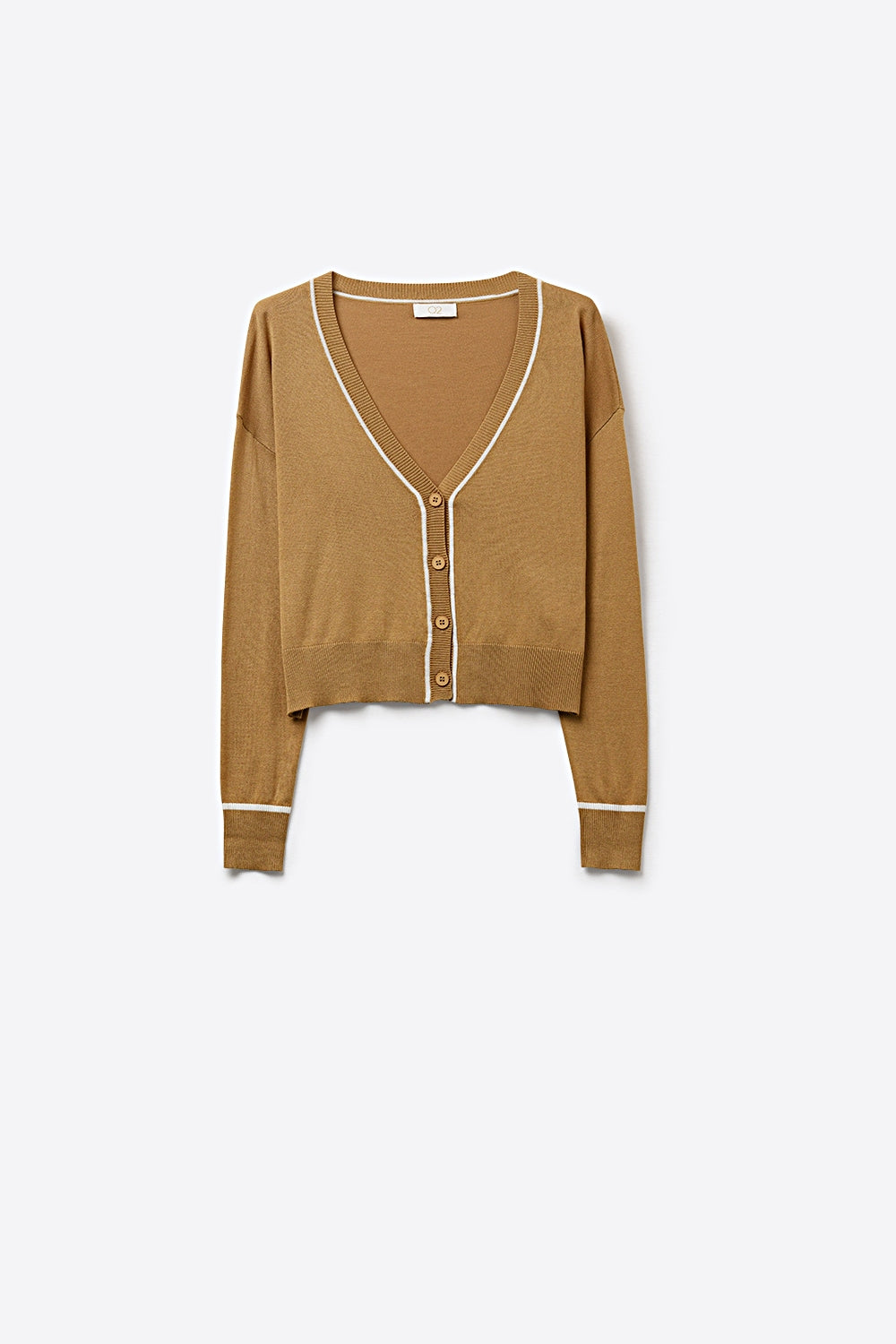 Contour Camel Contrast Trim Cardigan