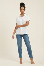 Crêpe Textured Collared Shirt