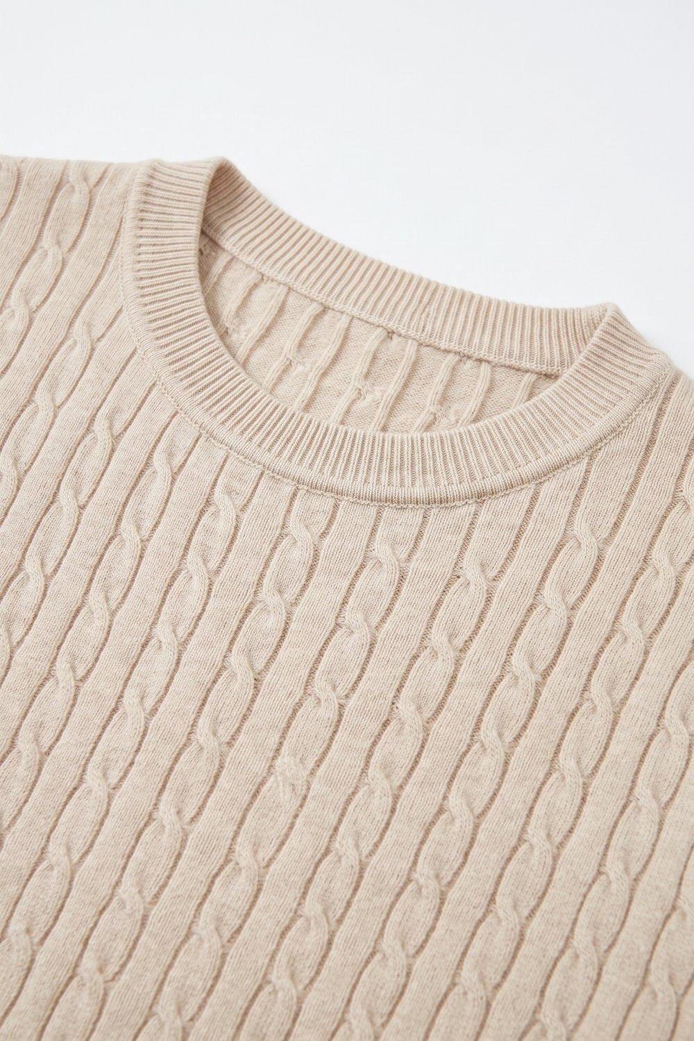 Câble Fine Knit Crew Neck