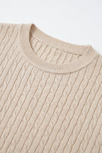 Câble Fine Knit Crew Neck