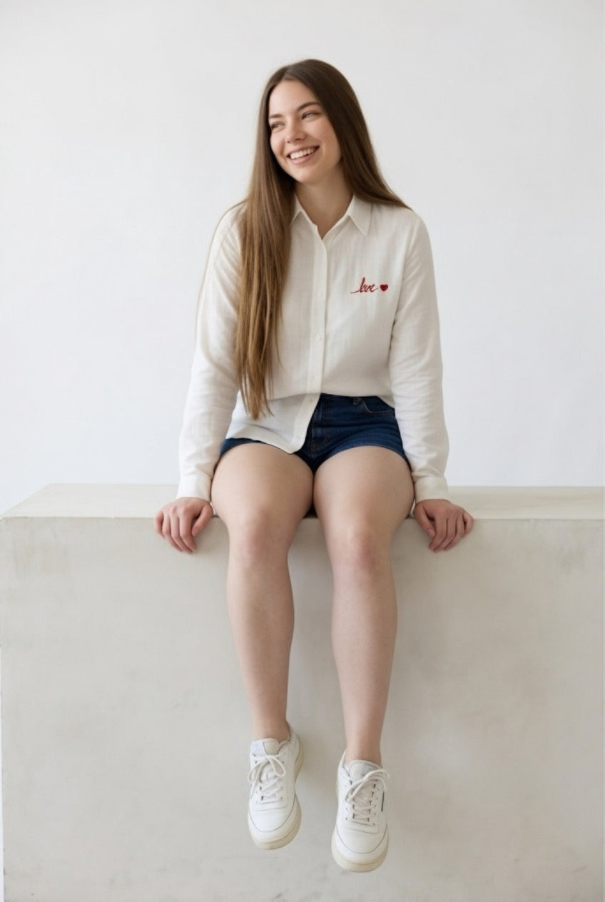Tendresse Love Embroidered Shirt