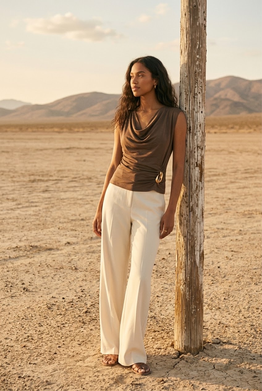 Clinquant Draped Gold Top