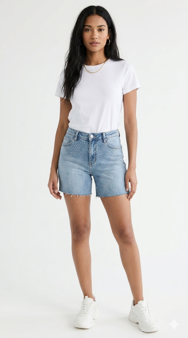 Scintille High Rise Cutoff Shorts