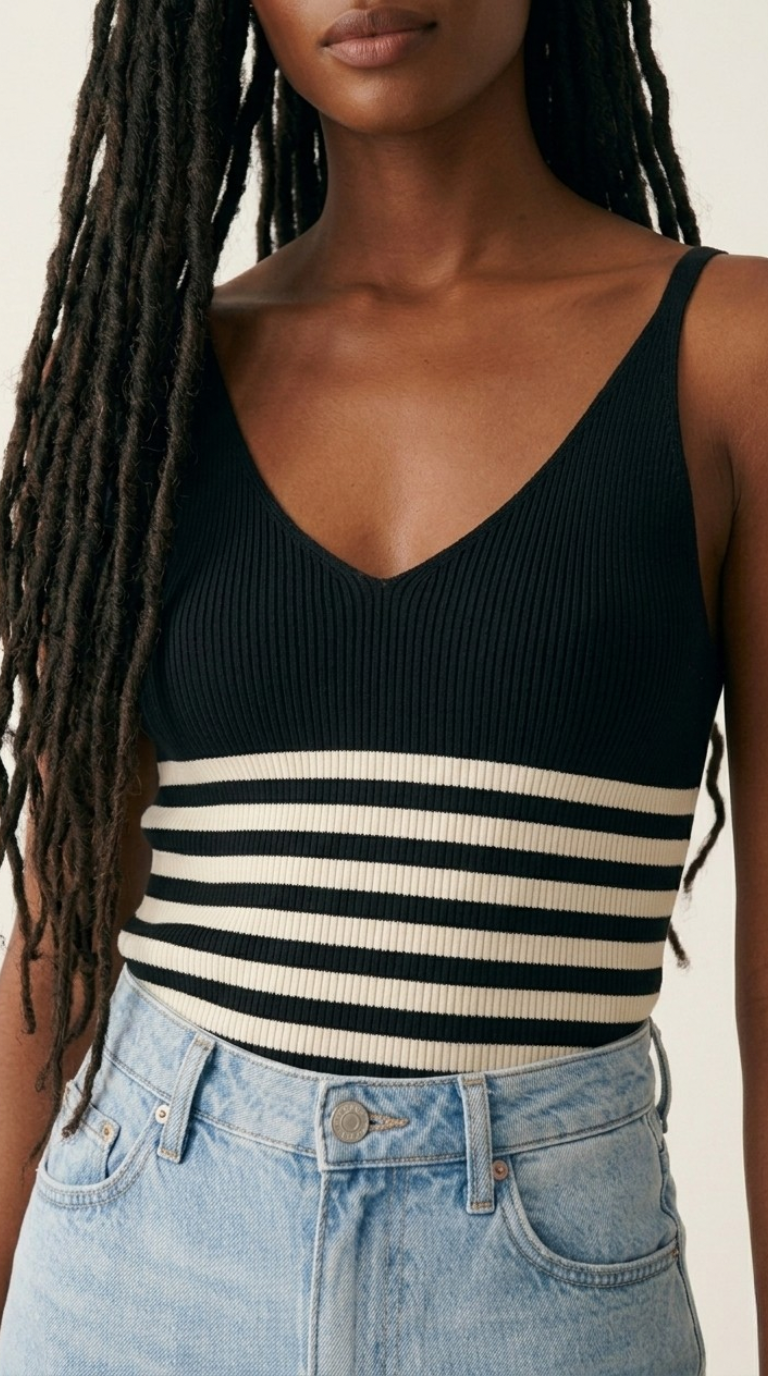Cascade Stripe Ribbed Tank