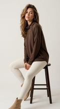 Détente Chocolate Cowl Neck Pullover