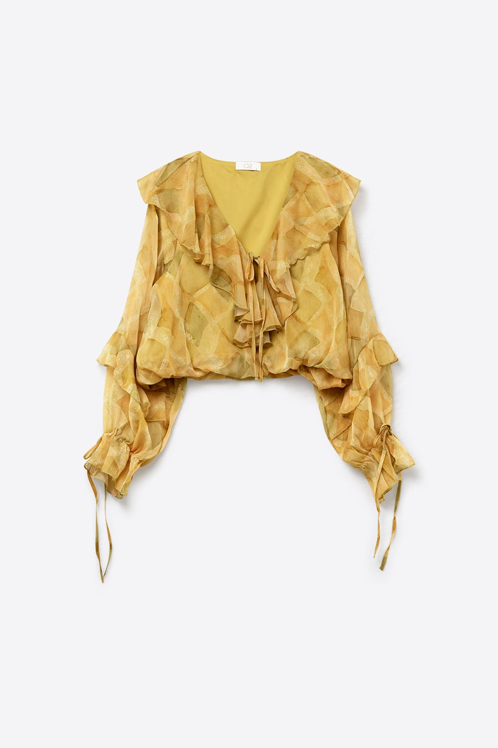 Feuille Ruffled Tie-Front Blouse