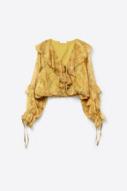Feuille Ruffled Tie-Front Blouse
