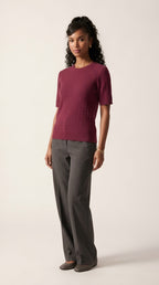 Câble Fine Knit Crew Neck