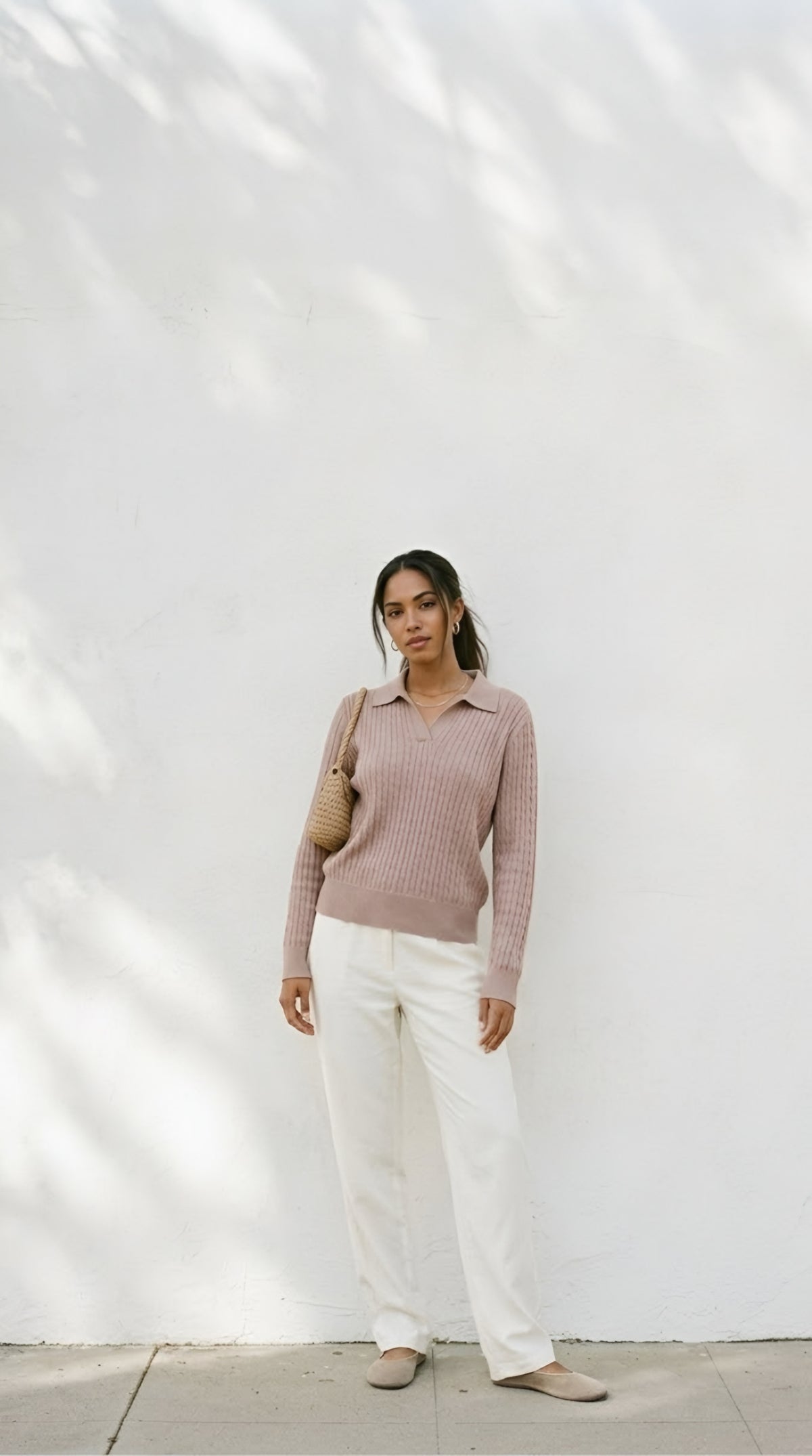 Câble Polo Knit Sweater