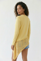 Miel Crochet Insert Asymmetrical Top