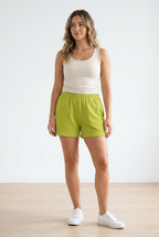 Matcha Cotton Relaxed Shorts