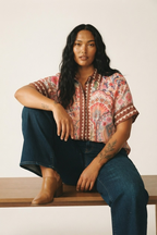 Paisley Contrast Trim Shirt
