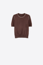 Nervuré Cap Sleeve Knit Sweater