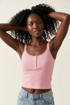 Liseret Ribbed Lace Trim Tank