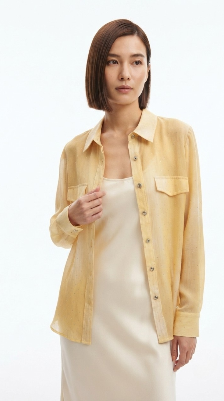 Nuée Strass Chiffon Shirt