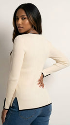 Galon Ribbed Contrast Sweater