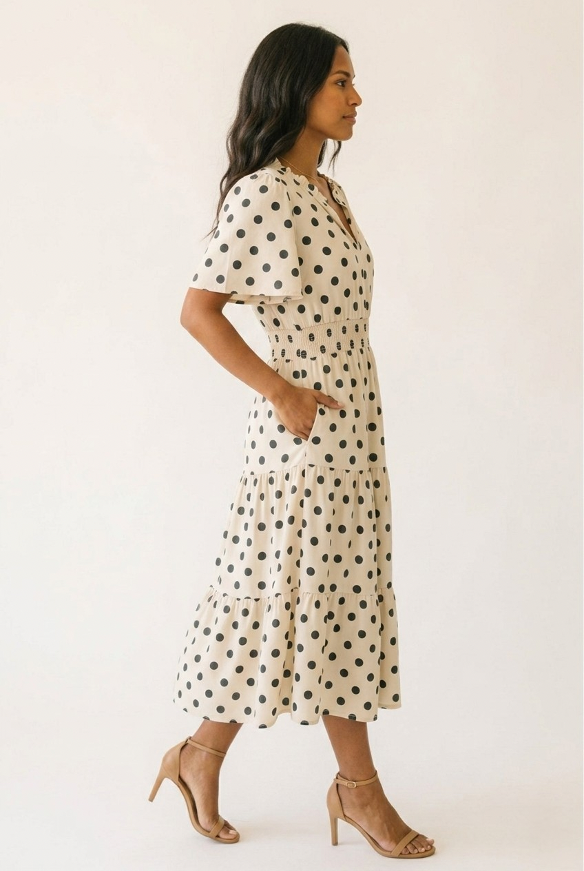 Cloche Bell Sleeve Midi Dress