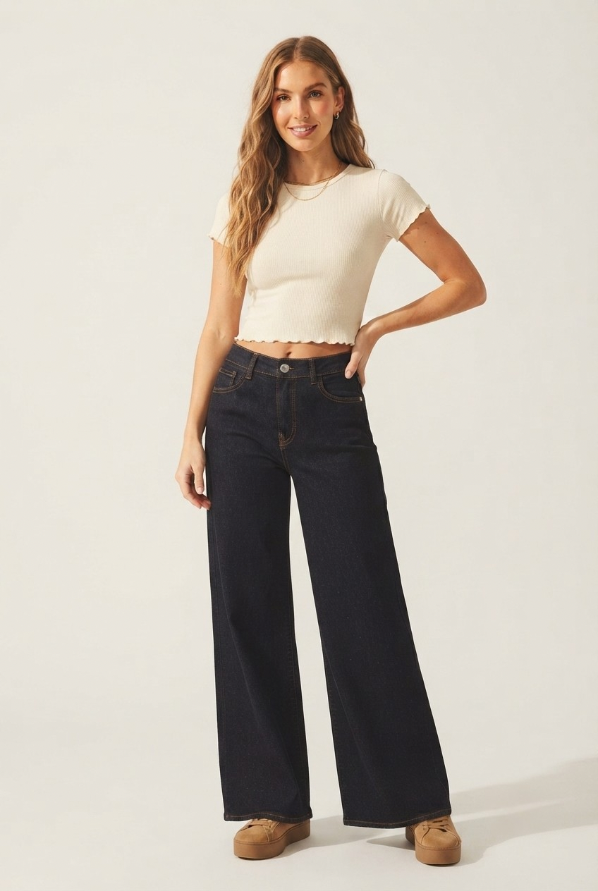 Horizon Dark Wash Wide Leg Jeans