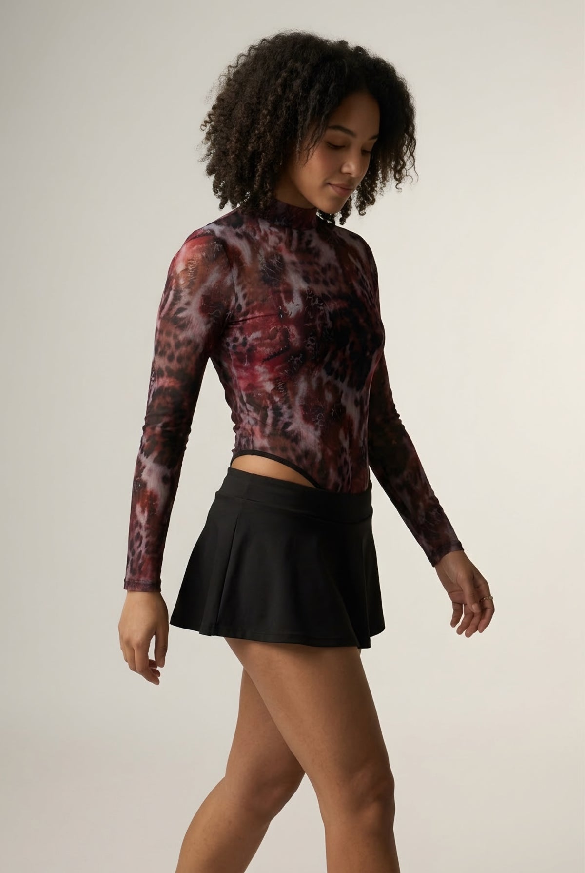 Fauve Animal Print Mesh Bodysuit