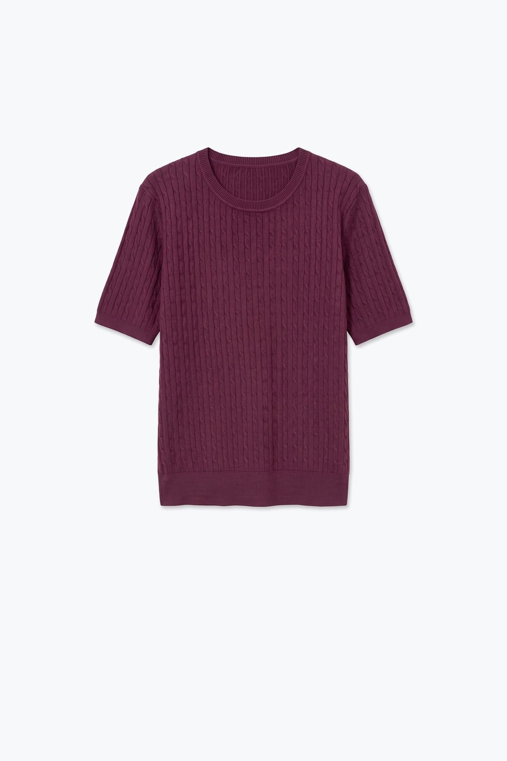 Câble Fine Knit Crew Neck
