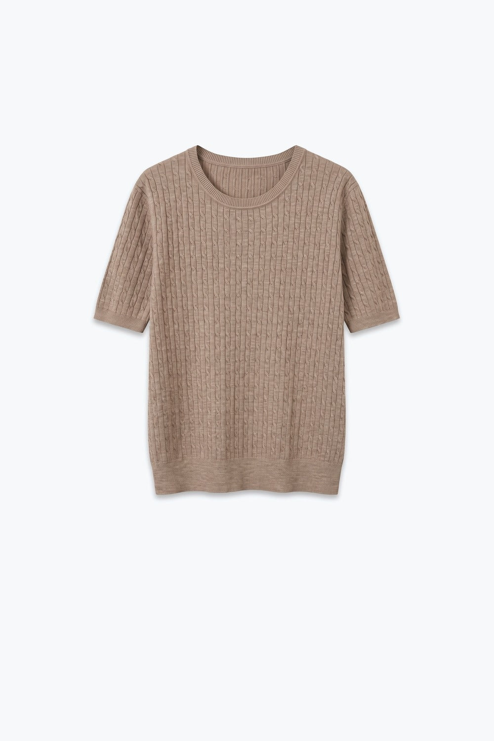 Câble Fine Knit Crew Neck